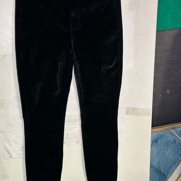 Paige Verdugo Black Velvet Overdyed Ultra Skinny Ankle Jeans size 31 - Picture 1 of 5